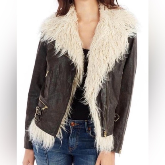 True Religion Brown and Cream Leather Jacket - Picture 14 of 14